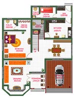 Discovery Gardens : Bungalow Type - A - Ground Floor - 1301 Sq.Ft