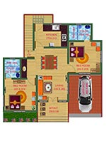 Discovery Gardens : Villa Type - B - 817 Sq.Ft